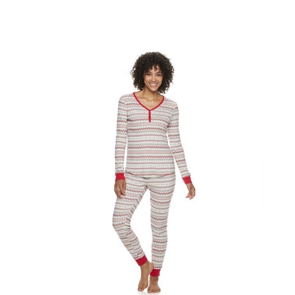 LAUREN CONRAD fairisle holiday jammies for your families pajama set size L -NWT